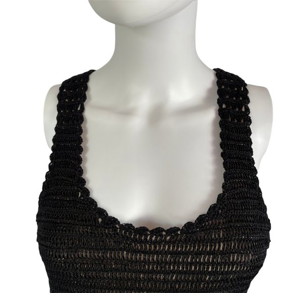 Alice Olivia Lyra Crochet Knit Maxi Dress Small Petite S/P - Picture 7 of 11